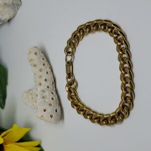 Vintage Gold Large Link Bracelet 7"